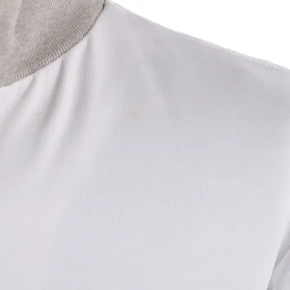 Luciano Barbera NWD 100% Cotton Bomber Jacket Size 50 (M US) In Solid White